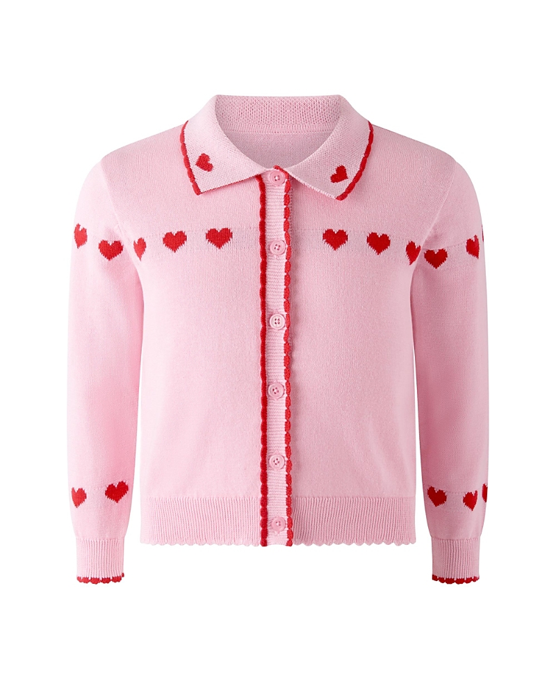 Rachel Riley Girls' Heart Intarsia Cardigan - Little Kid, Big Kid