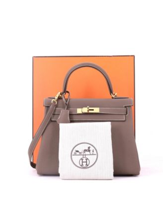 Kelly 28 Handbag Grey Togo with Gold Hardware