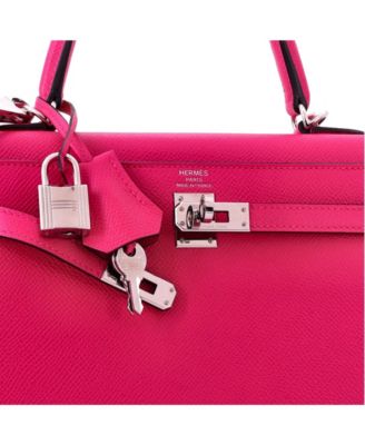 Kelly 25 Handbag Pink Epsom with Palladium Hardware