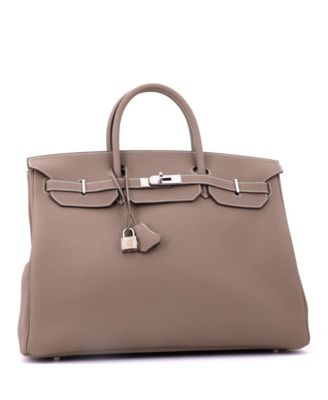Birkin 40 Handbag Grey Togo with Palladium Hardware