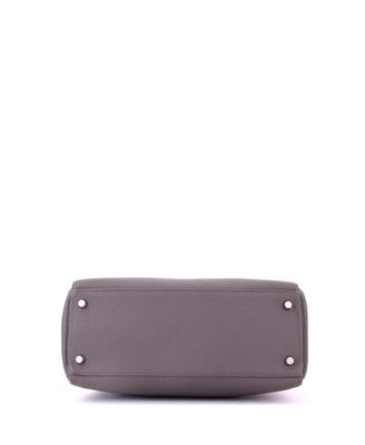 Kelly 28 Handbag Grey Clemence with Palladium Hardware