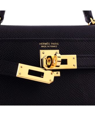 Kelly 20 Handbag Black Epsom with Gold Hardware
