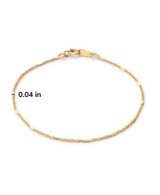 Solid Yellow Gold Singapore Chain Bracelet
