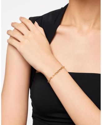 Solid Yellow Gold Large Paperclip Bracelet