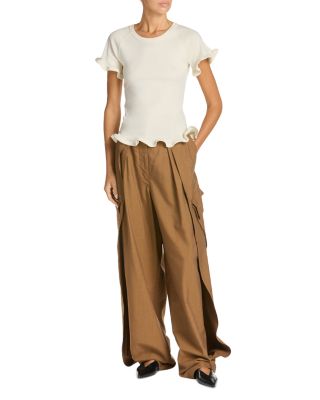 Frilled Hem Ribbed Tee