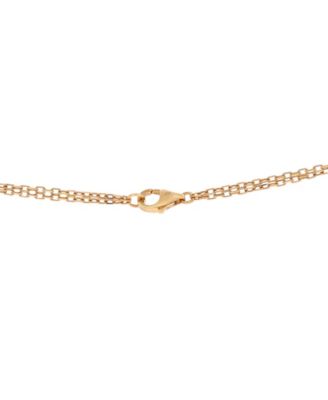  2 Diamonds Love Pendant Necklace 18K Gold and Diamonds, 16"