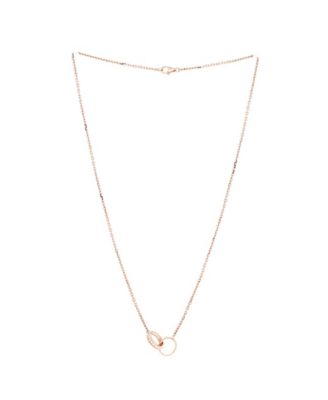  Love Interlocking Necklace 18K Rose Gold with Diamonds, 17.5"