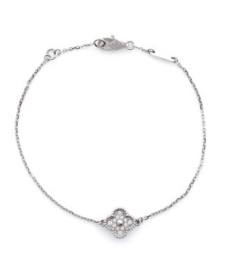  Sweet Alhambra Bracelet 18K White Gold and Diamonds