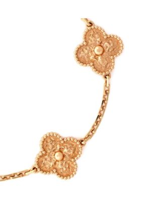  Vintage Alhambra 5 Motifs Bracelet 18K Rose Gold