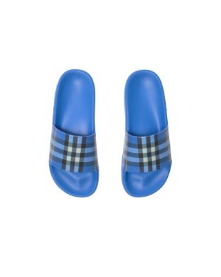 Unisex Check Slides - Toddler, Little Kid