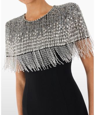 Sabine Beaded-Fringed Maxi Dress