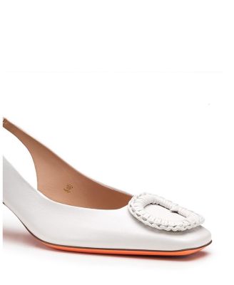  Women's Leather Mid-Heel Slingback