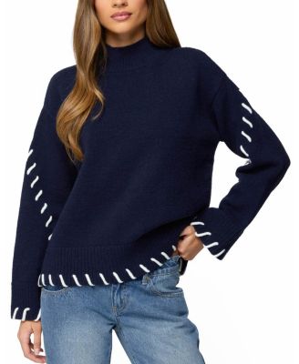 Indah Contrast Stitch Oversized Sweater