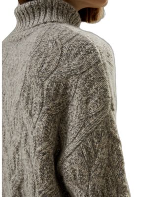  Cable-Knit Cashmere Turtleneck Sweater