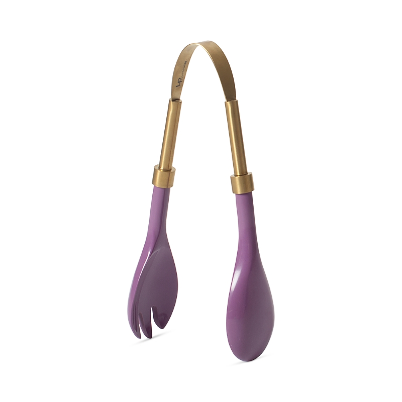 Lulu Powers Brass Finish Tongs In Lilac