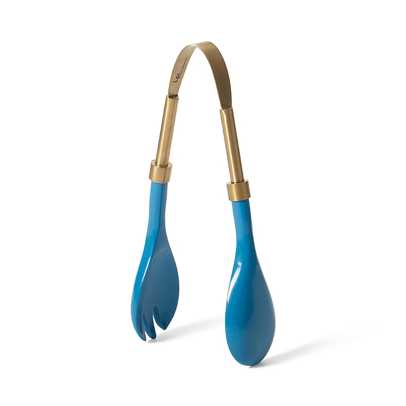 Lulu Powers Brass Finish Tongs In Morning Glory