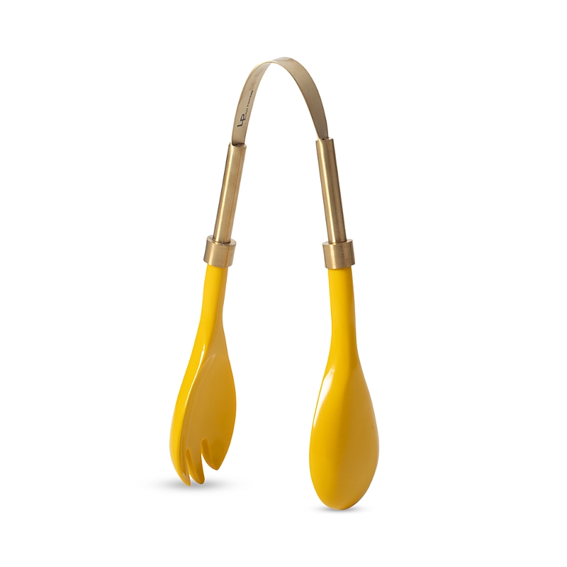 Lulu Powers Brass Finish Tongs In Yolk