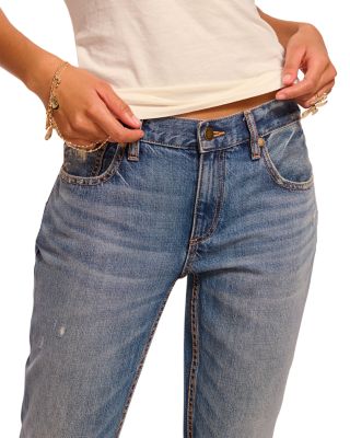 Milla Low Rise Straight Jeans in Distressed Vintage Wash