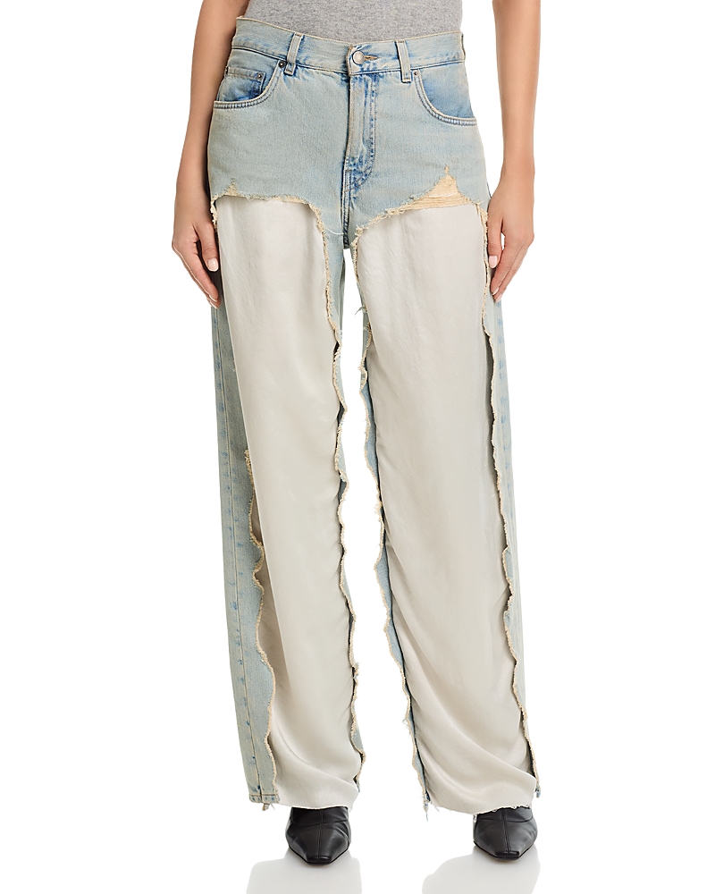 Haikure Bonnie Mid Rise Loose Fit Straight Jeans in Dusty Blue