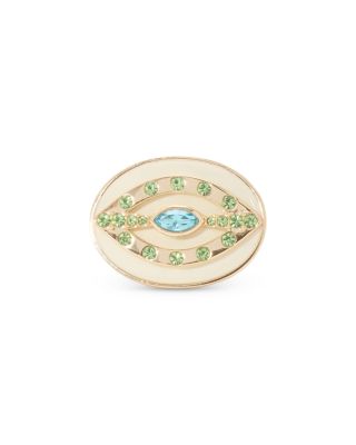 Saruti Crystal Evil Eye Cocktail Ring 
