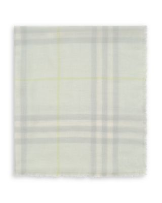 Wide Check Wool Scarf