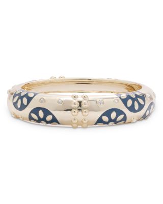 Aria Pav&eacute; Flower Large Bangle Bracelet
