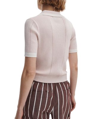 Laurie Tipped Short Sleeve Polo Sweater