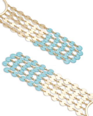 Miraya Color Disc Fringe Statement Earrings 