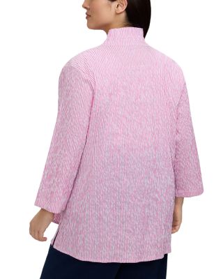 Carolina Jacquard Dot Crinkle 3/4 Sleeve Shirt Jacket