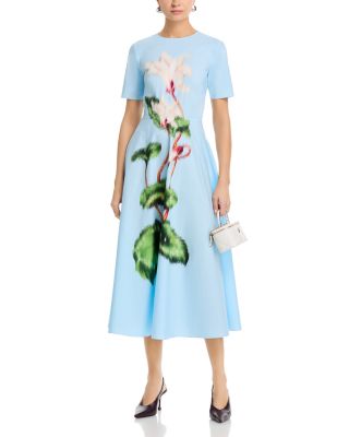 Short Sleeve Chine Cyclamen Poplin Day Dress