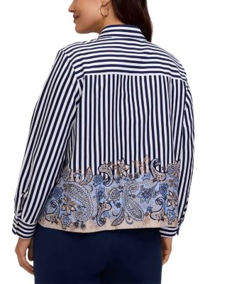 Jodie Long Sleeve Stripe Paisley Shirt