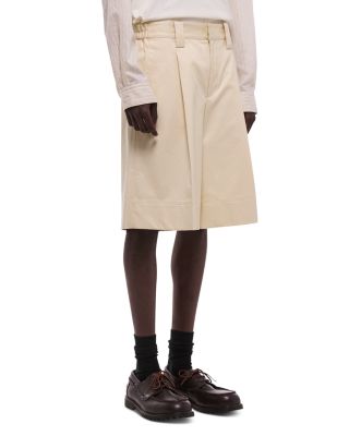 Relaxed Fit Pleated Chino Shorts