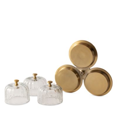 Fluted Glass Dome Entertaining Trio
