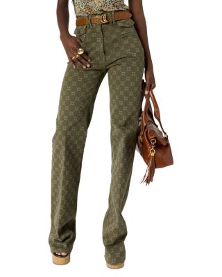 Anna Mid Rise Jeans in Khaki Green