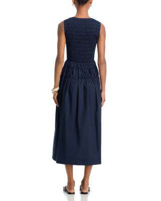 Shirred Waist Midi Dress