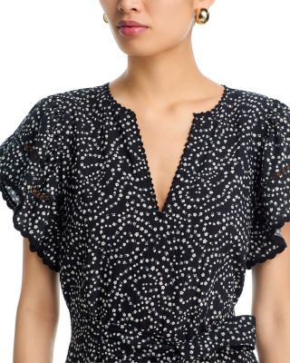 Gia Printed Tie Waist Midi Dress