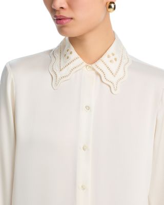 Clarise Silk Eyelet Blouse