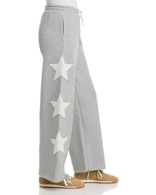 Moon Grey Reverse Terry Crewneck Sweatshirt & Wide Leg Pants