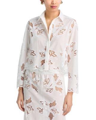 Long Sleeve Cropped Shirt & Pull On Midi Pencil Skirt