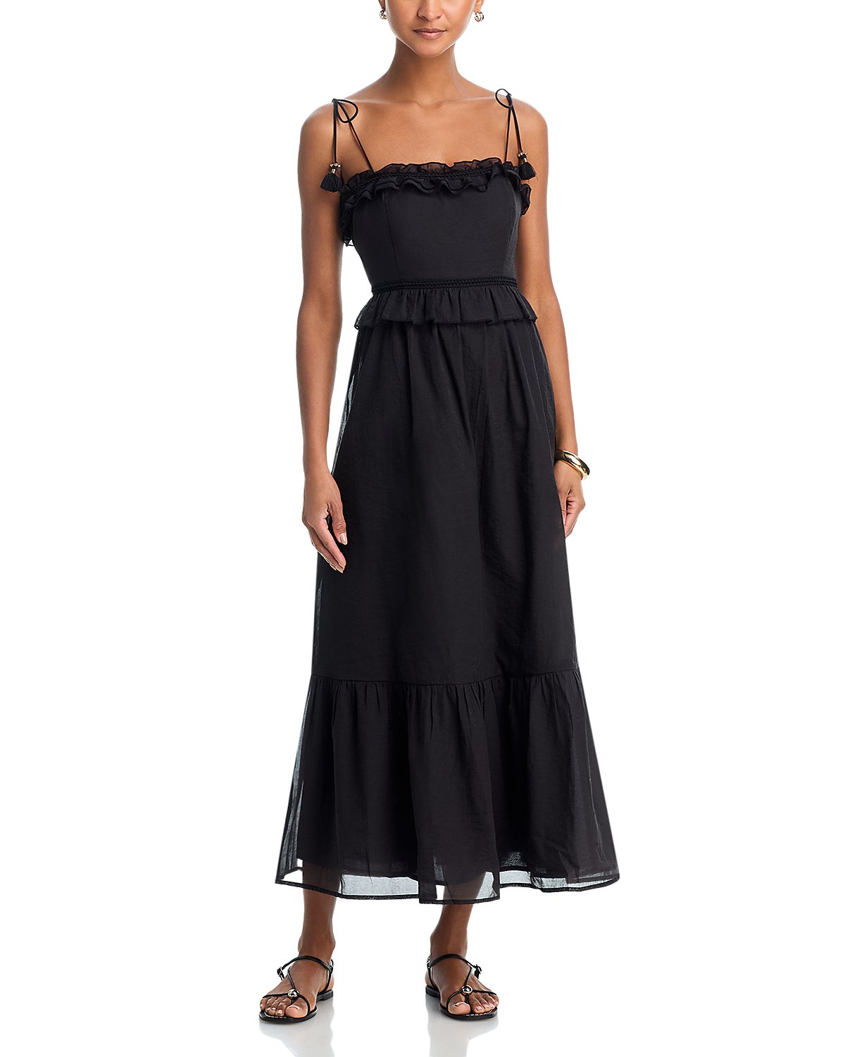 Aqua Ruffle Lace Midi Dress - Exclusive
