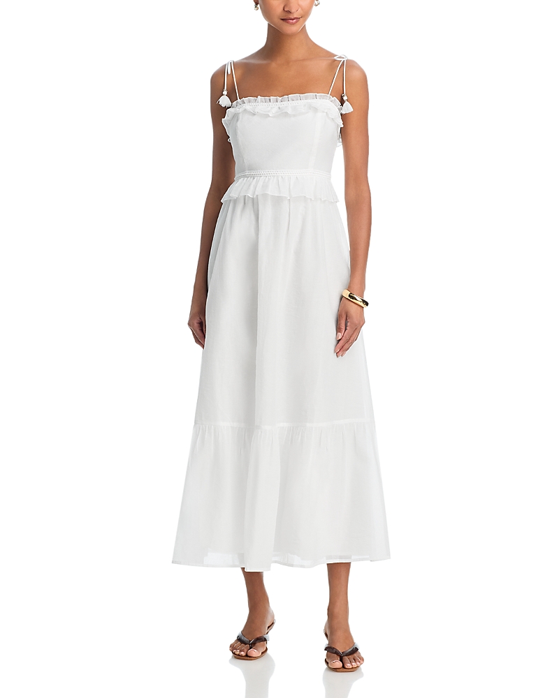 Aqua Ruffle Lace Midi Dress - Exclusive