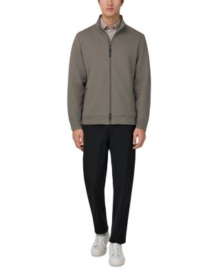 Zipped Sweatshirt in Cotton Blend Scuba Pique