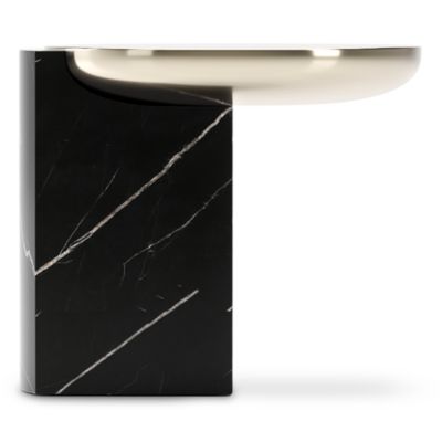 Overlap Round Side Table, Dark