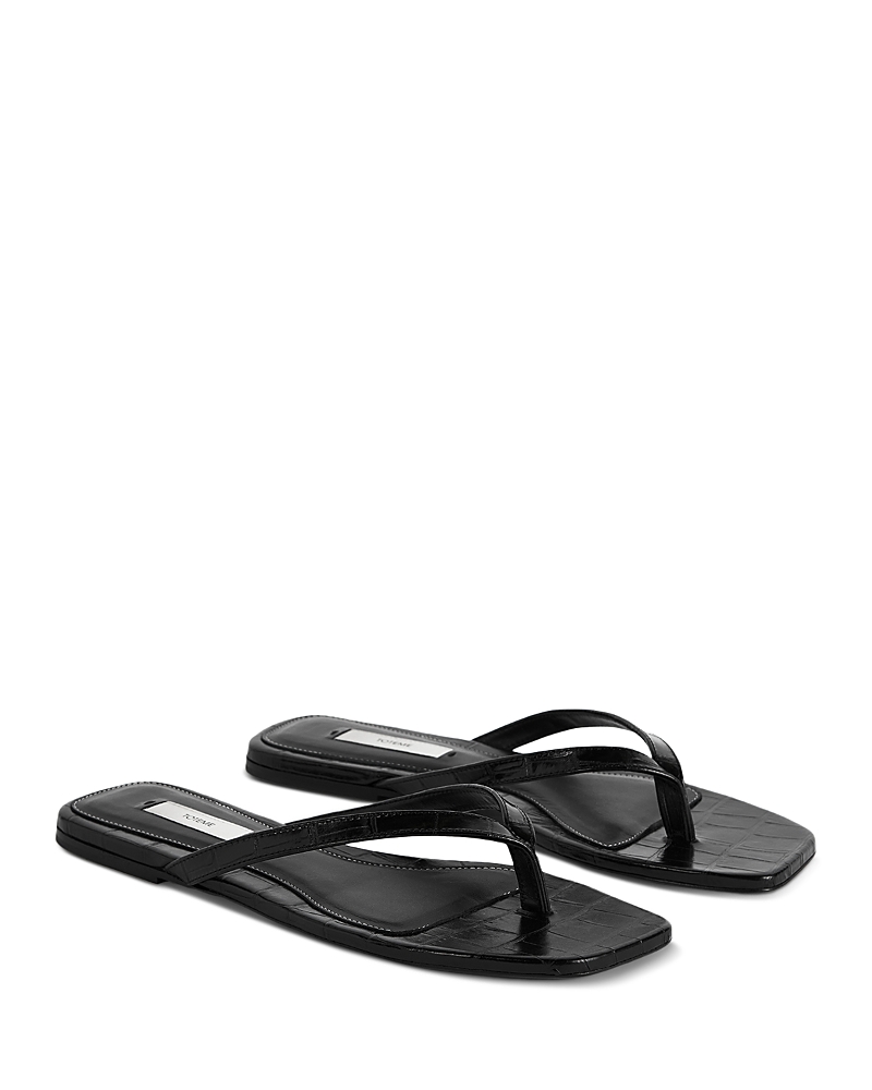 Toteme Women's Croco Embossed Flip Flops