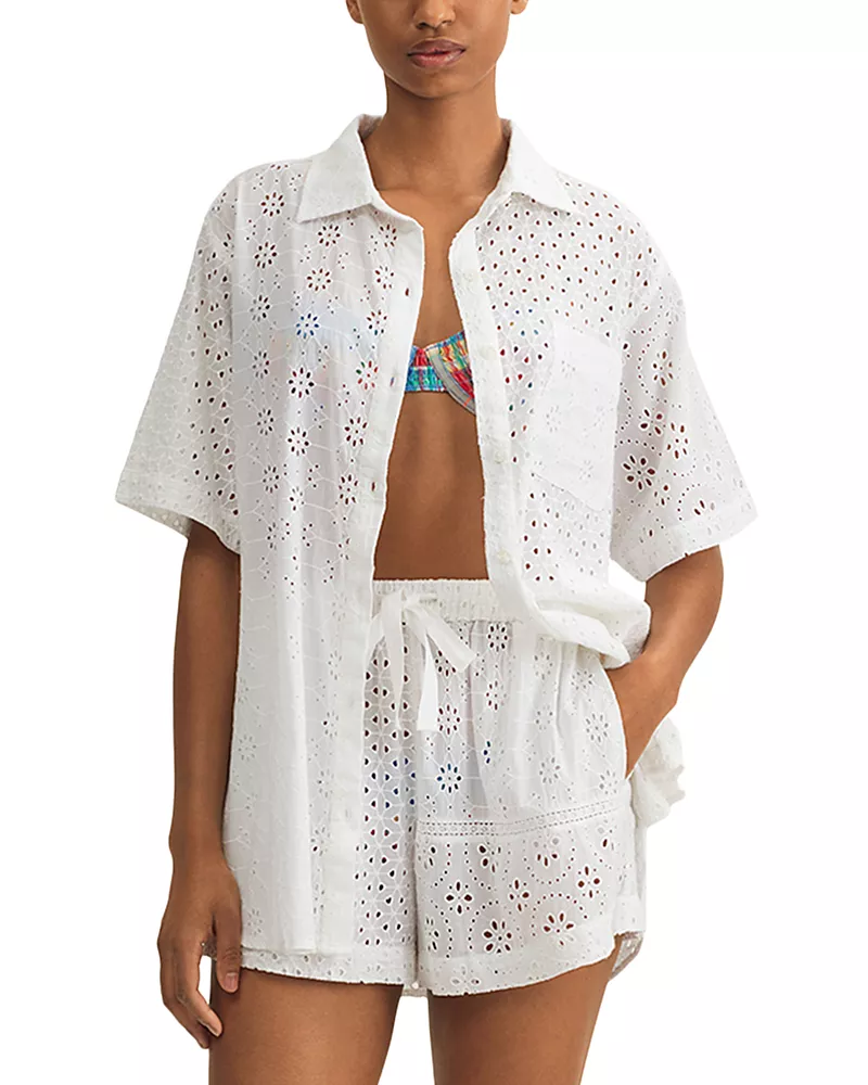 Polo Ralph Lauren Boyfriend Shirt & Shorts Swim Cover Up Set