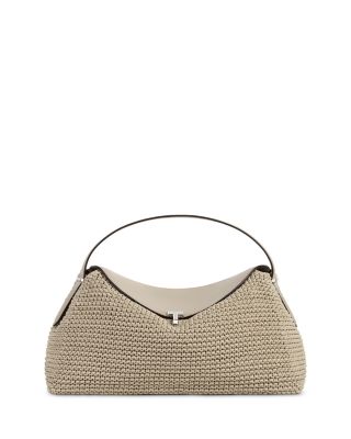 T-Lock Woven Leather Handbag