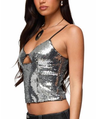 Rokko Cut Out Sequin Top