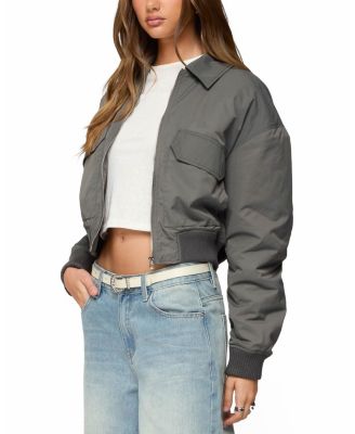 Dolan Ruched Oversized Bomber Jacket