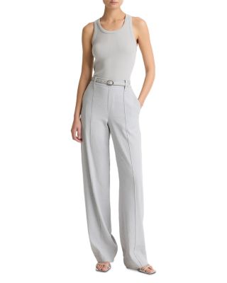 Linen-Blend High-Rise Pull-On Pant