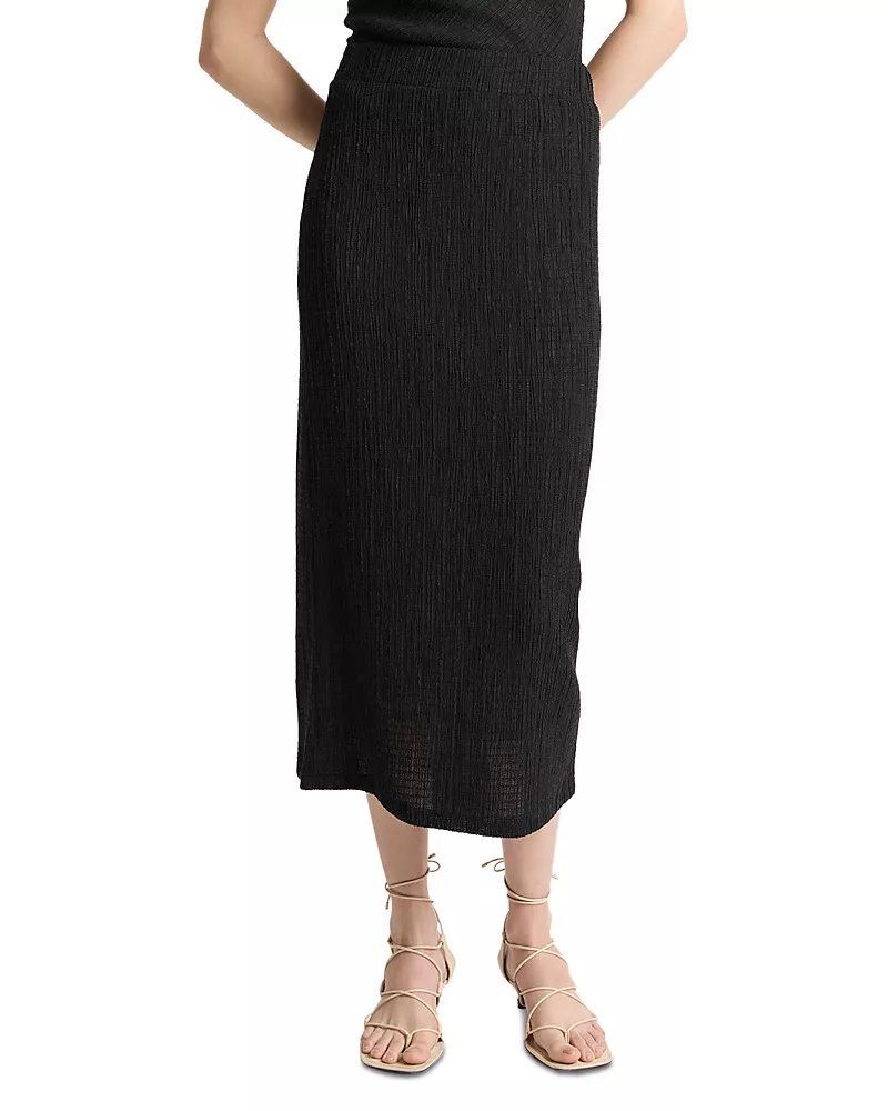 Vince Shadow Grid Midi Skirt